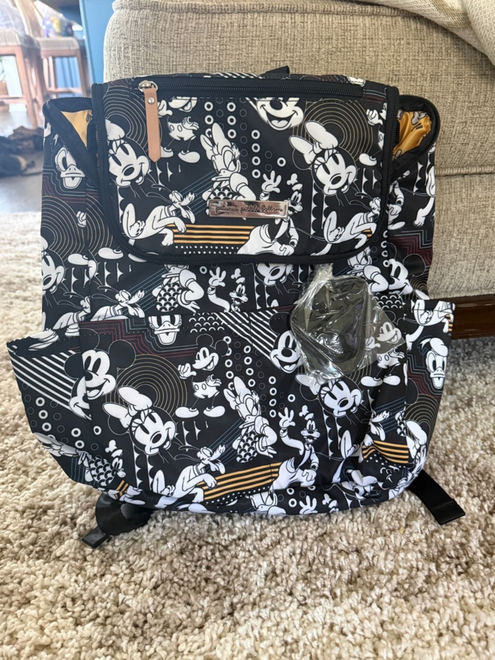 Disney Petunia Picklebottom Black & White Mickey Print Men’s Backpack